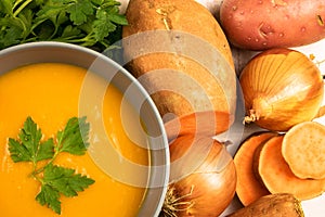 Orange creamy yams soup