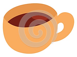 Orange cup with coffee, icon