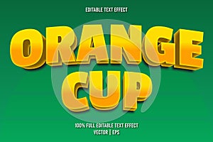 Orange cup editable text effect cartoon style