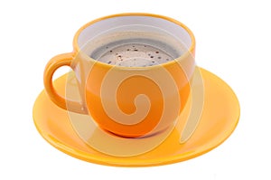 Orange cup and saucer