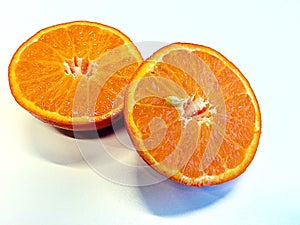 Orange cut in two