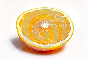 Orange in a cut on a white background.