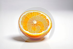 Orange in a cut on a white background.