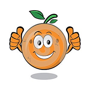 Orange Cute fruit cartoon character isolated on white background vector . Funny positive and friendly Orange emoticon face icon. C