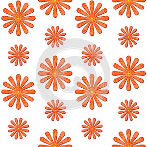 Orange daisy seamless background