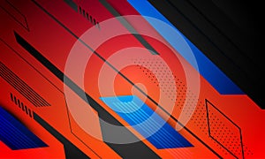 Orange dark geometric design background vector