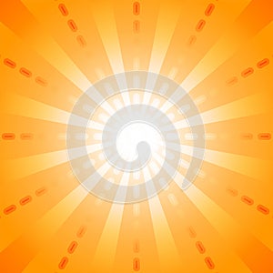 Orange dash line with start burst in the center for abstract background concept