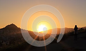 Orange dawn, Athens, Greece