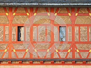 Orange decorated facade - Karsltejn