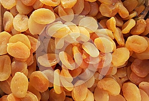 Dehydrated apricots in full screen photo