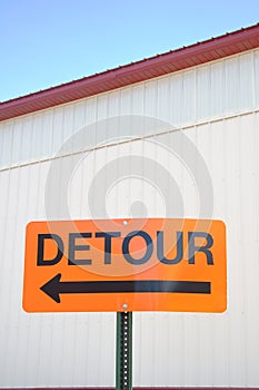 Orange Detour Sign