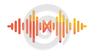 Orange Digital Audio Waveform Graphic, vector design Generative AI