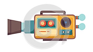 Orange Digital Camera or Projector, vector design Generative AI