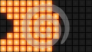 Orange Disco nightclub dance floor wall glowing light grid background vj loop