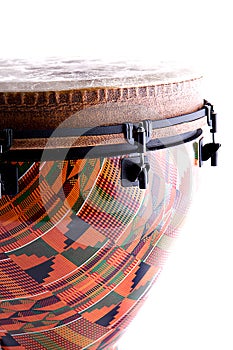 Orange Djembe Drum Isolated