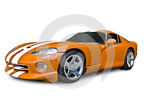 Orange Dodge Viper Sports Car