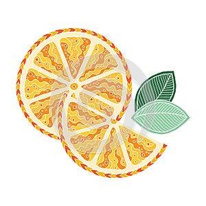 Orange. Doodle detailed illustration