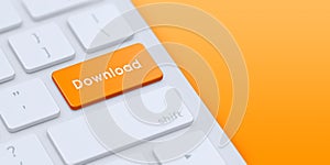 Orange Download Button concept image