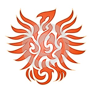 Orange eagle flame emblem