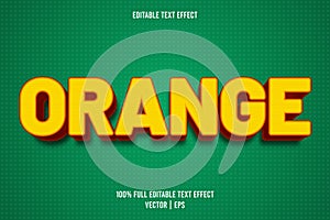 Orange editable text effect cartoon style