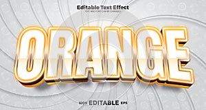 Orange editable text effect in modern trend style