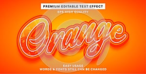 orange editable text effect style