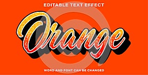 Orange editable text effect