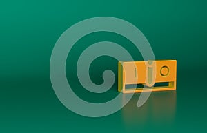 Orange Electric light switch icon isolated on green background. On and Off icon. Dimmer light switch sign. Concept of