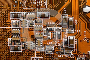 Orange electronic circuit board