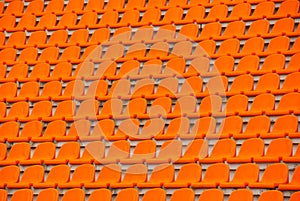 Orange empty stadium seats