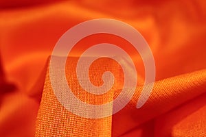 Orange fabric closeup