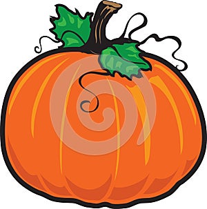 Orange Fall pumpkin icon illustration