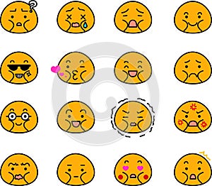 Orange Fatman emoticon icon set