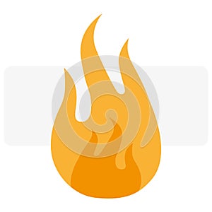 Orange fire icon. Vector illustration.