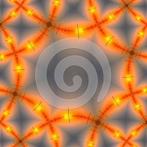 Orange Fire Shapes and Blurs Abstract Background