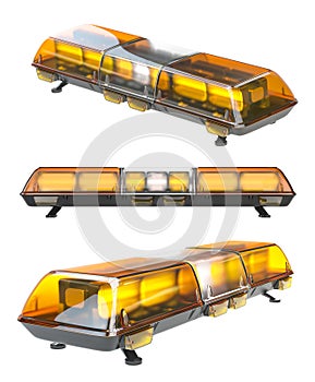 Orange flashing siren emergency lights of police  ambulance or fire rescue car