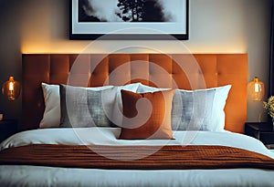 orange flat lamp home bed interior pillow decor design fall modern luxury rattan autumn window bedding apartment decoration style