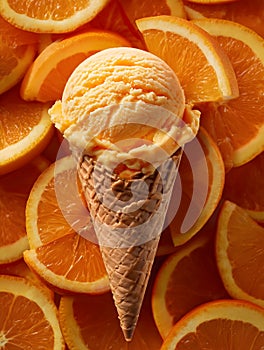 Orange flavored ice cream photo