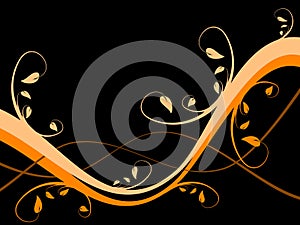 Orange Floral Background