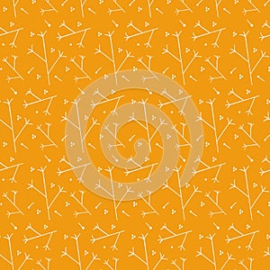 Orange floral repeating pattern