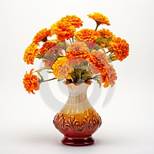 Orange Florist Bouquet In The Style Of Carlos Schwabe photo