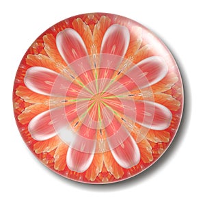 Orange Flower Button Orb