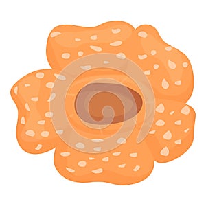 Orange flower icon cartoon vector. Forest rafflesia