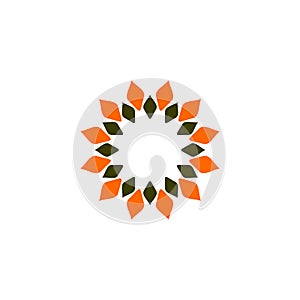 Orange Flower Ornament Logo Template Illustration Design. Vector EPS 10