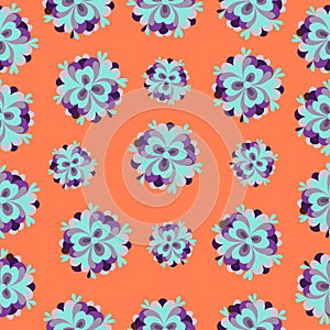 Orange flowers pattern