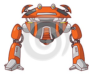 Orange Flying Robot Color Illustration Design