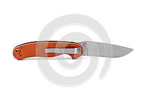 Orange folding knife