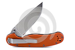 Orange folding knife