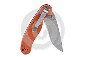 Orange folding knife