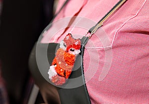 Orange fox brooch from beads